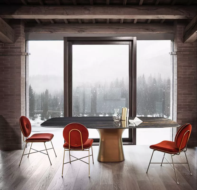 Bontempi Podium Barrel Fixed Dining Table | 52.90,52.91,53.98