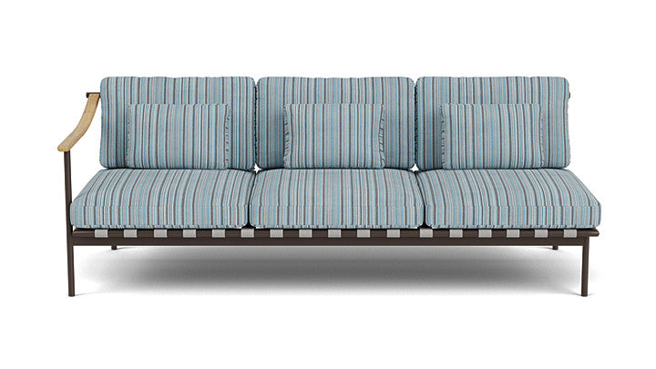 Barlow Tyrie Around Deep Seating Triple Lounge Sofa with Teak Left Arm