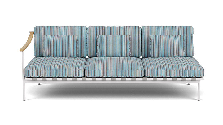 Barlow Tyrie Around Deep Seating Triple Lounge Sofa with Teak Left Arm