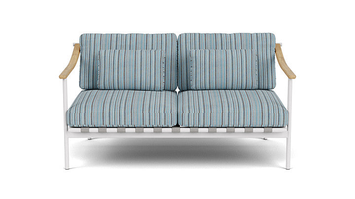 Barlow Tyrie Around Deep Seating Double Lounge Sofa with Teak Arms