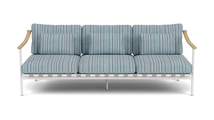 Barlow Tyrie Around Deep Seating Triple Lounge Sofa with Teak Arms