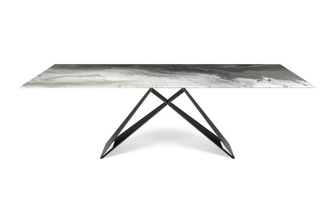 Cattelan Italia Premier Crystalart Rectangular & Barrel-Shaped Dining Table