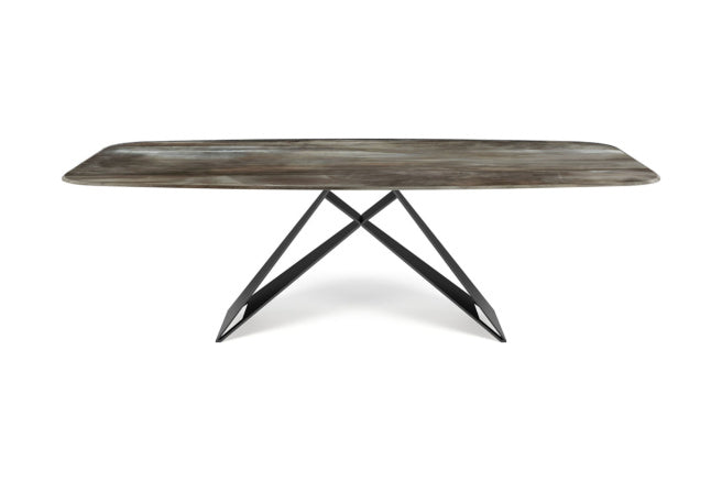 Cattelan Italia Premier Crystalart Rectangular & Barrel-Shaped Dining Table