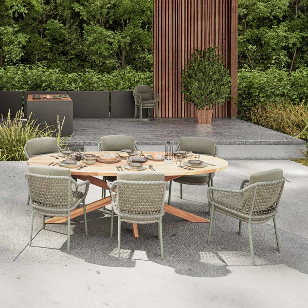 4 Seasons Outdoor Set | 6 x Jura Dining Chairs with cushions + 1 x Prado 240cm Table
