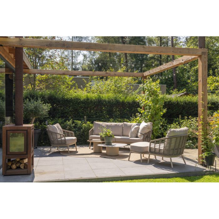 4 Seasons Outdoor Puglia Lounge Set With Demi Coffee Tables and Footstool