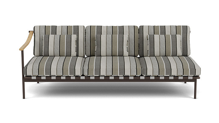 Barlow Tyrie Around Deep Seating Triple Lounge Sofa with Teak Left Arm