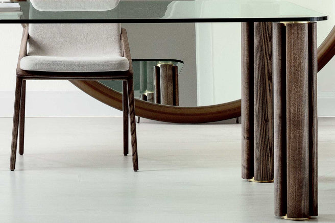 Porada Quadrifoglio Glass Dining Table