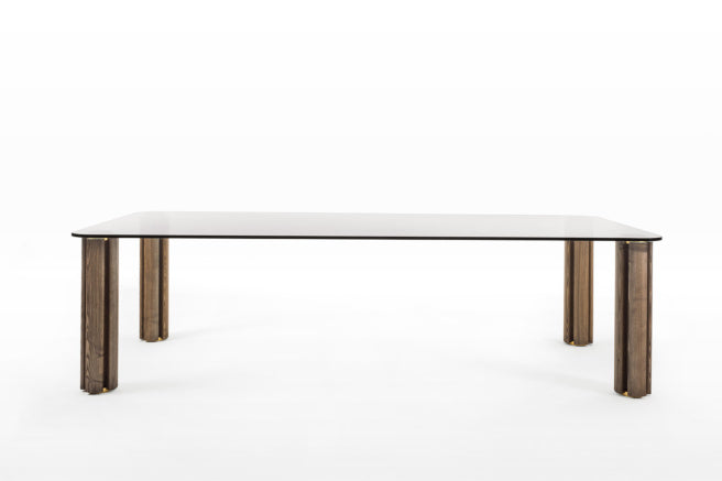 Porada Quadrifoglio Glass Dining Table