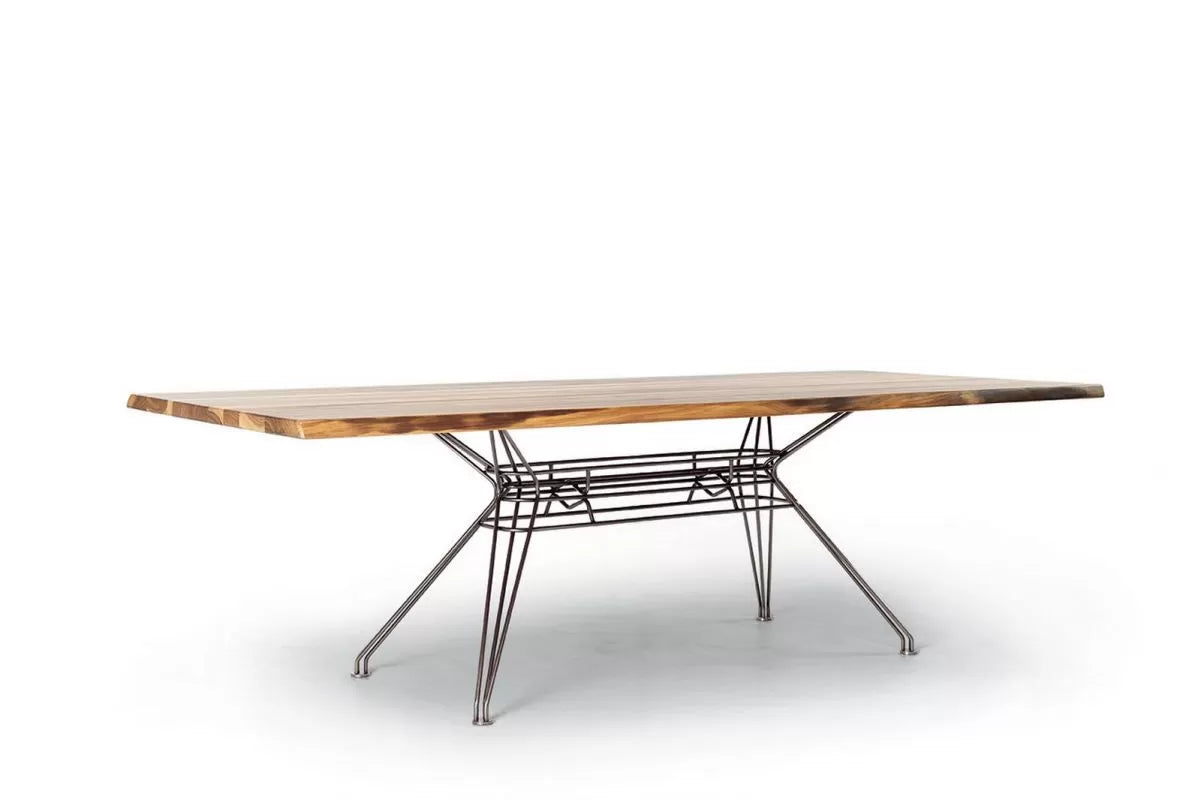 Sander Fixed table with lacquered metal frame