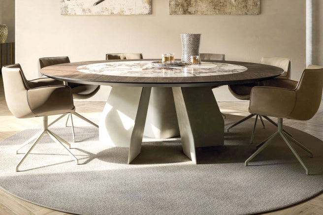Cattelan Italia Senator Keramik-Wood Round Dining Table