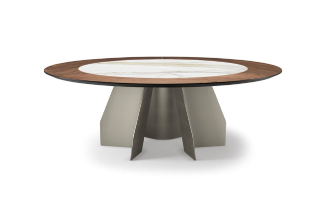 Cattelan Italia Senator Keramik-Wood Round Dining Table