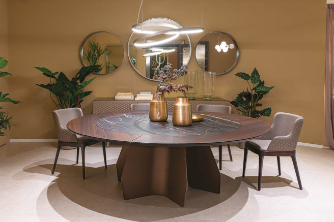 Cattelan Italia Senator Keramik-Wood Round Dining Table