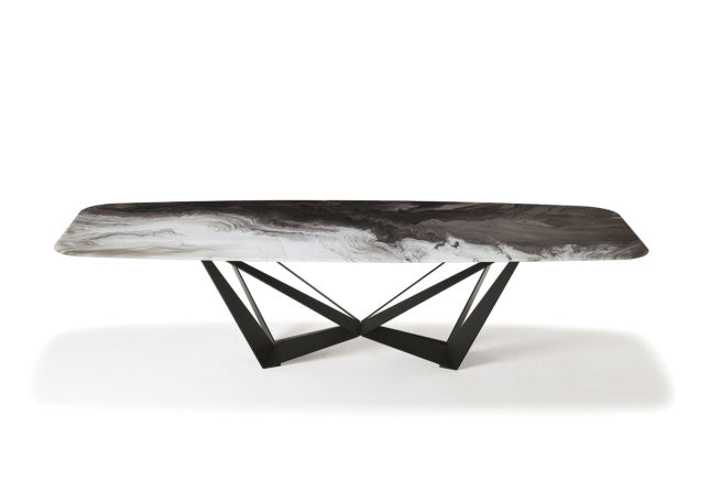 Cattelan Italia Skorpio Crystalart Rectangular & Barrel-Shaped Dining Table