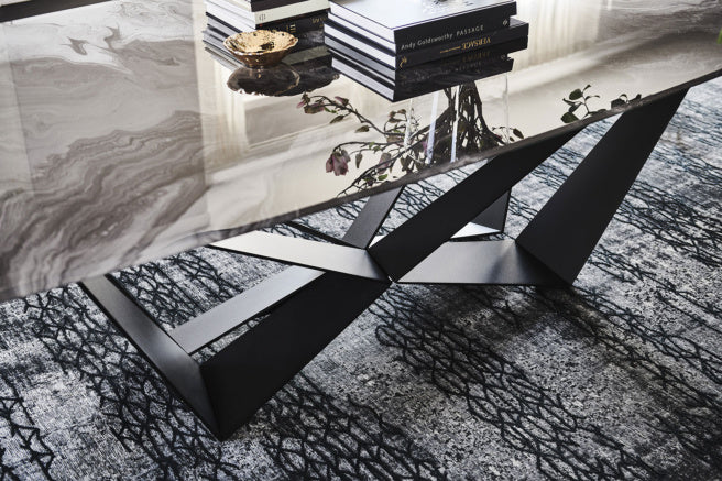 Cattelan Italia Skorpio Crystalart Rectangular & Barrel-Shaped Dining Table