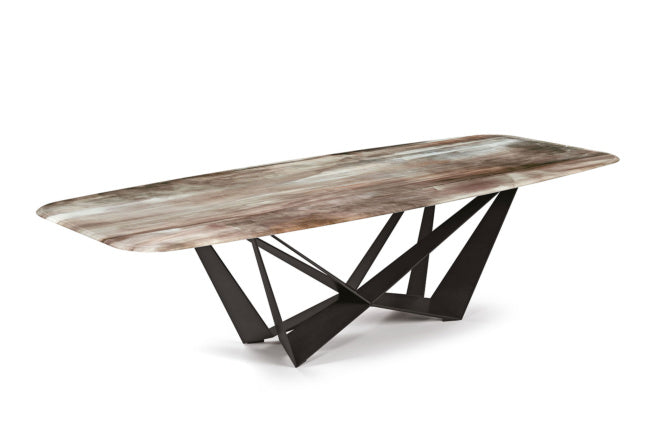 Cattelan Italia Skorpio Crystalart Rectangular & Barrel-Shaped Dining Table