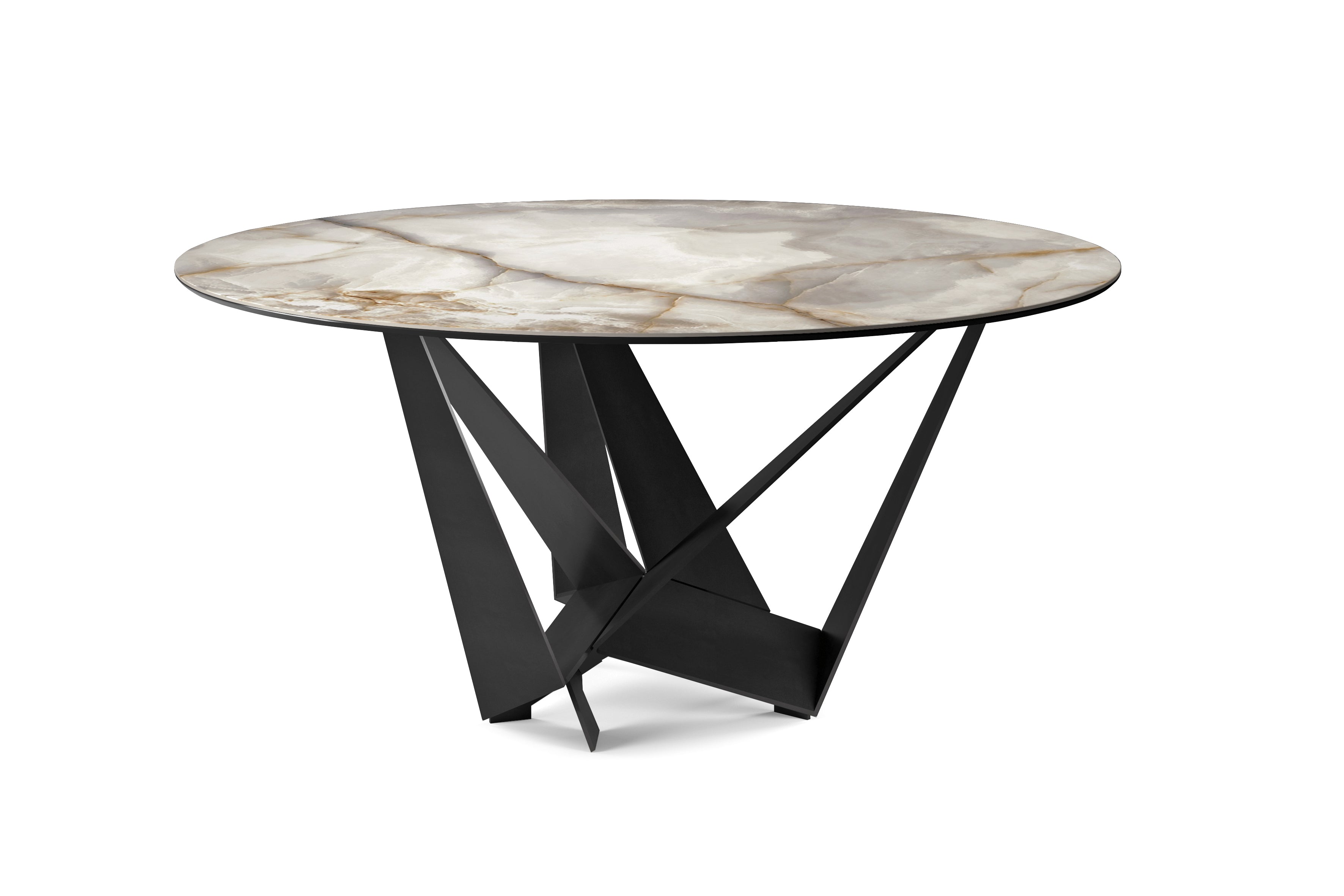 cattelan italia skorpio keramik round Table With Steel Base
