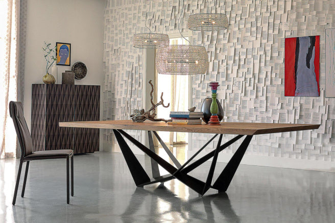 Cattelan Italia Skorpio Wood Live Edged Dining Table