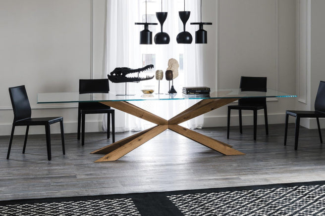 Cattelan Italia Spyder Glass Dining Table
