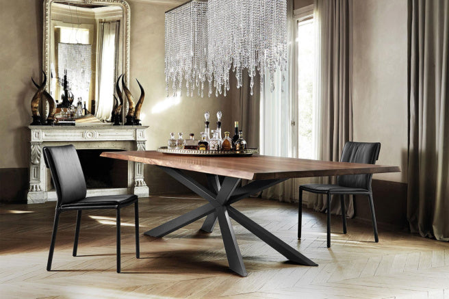 Cattelan Italia Spyder Wood Live Edged Dining Table – Fast Delivery