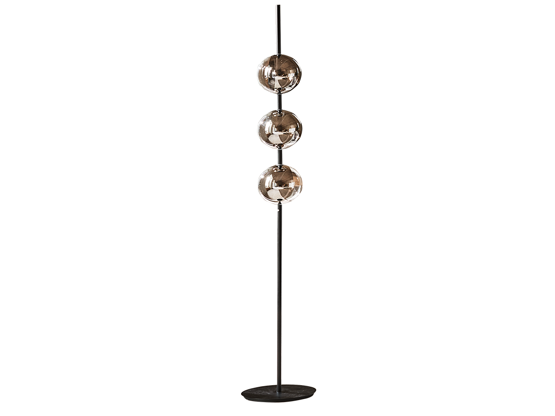 Sferatus Floor Lamp Floor lamp with metal frame and 3 partially mirrored borosilicate glass spheres