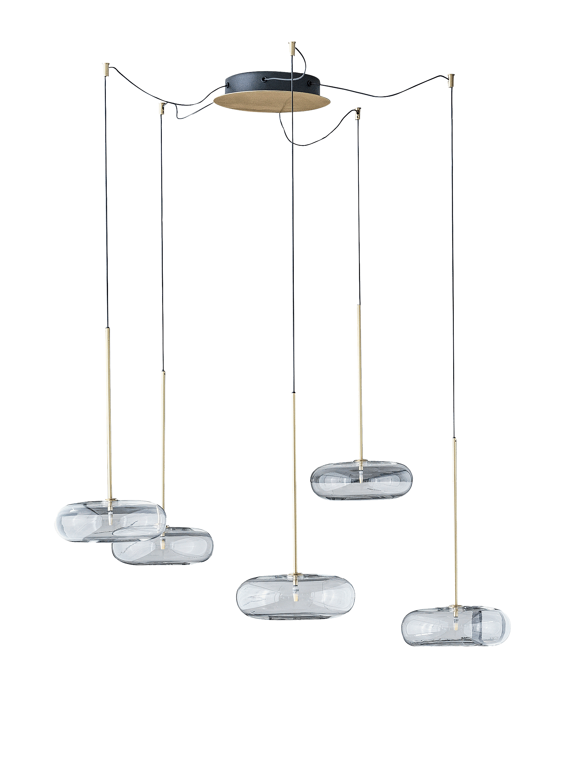 Spark Pendant lamp with natural brass frame