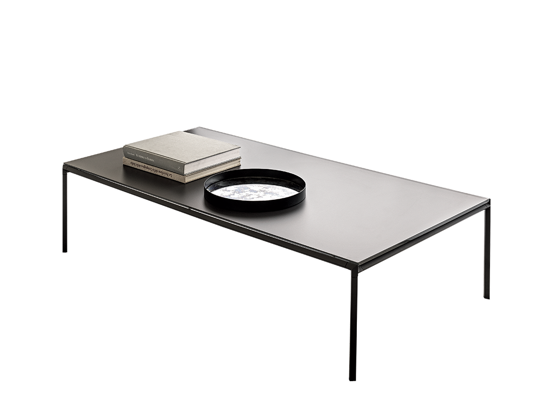 Diagonal Coffee table with lacquered metal frame