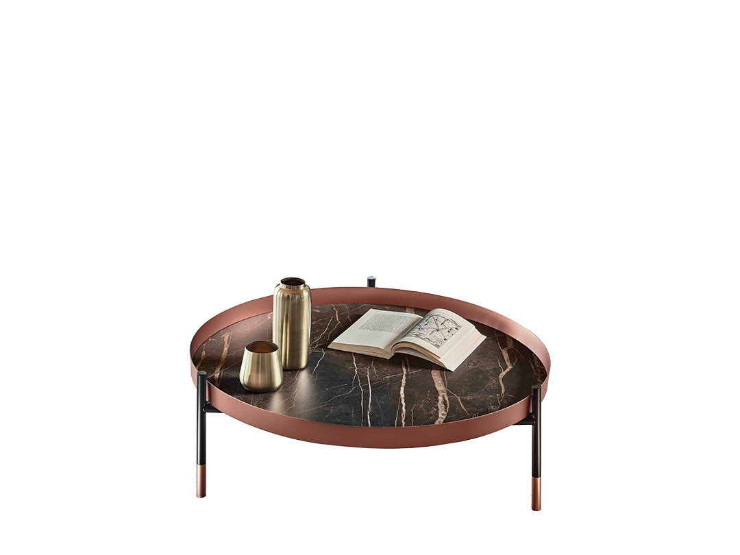 Planet Coffee table with lacquered Metal frame