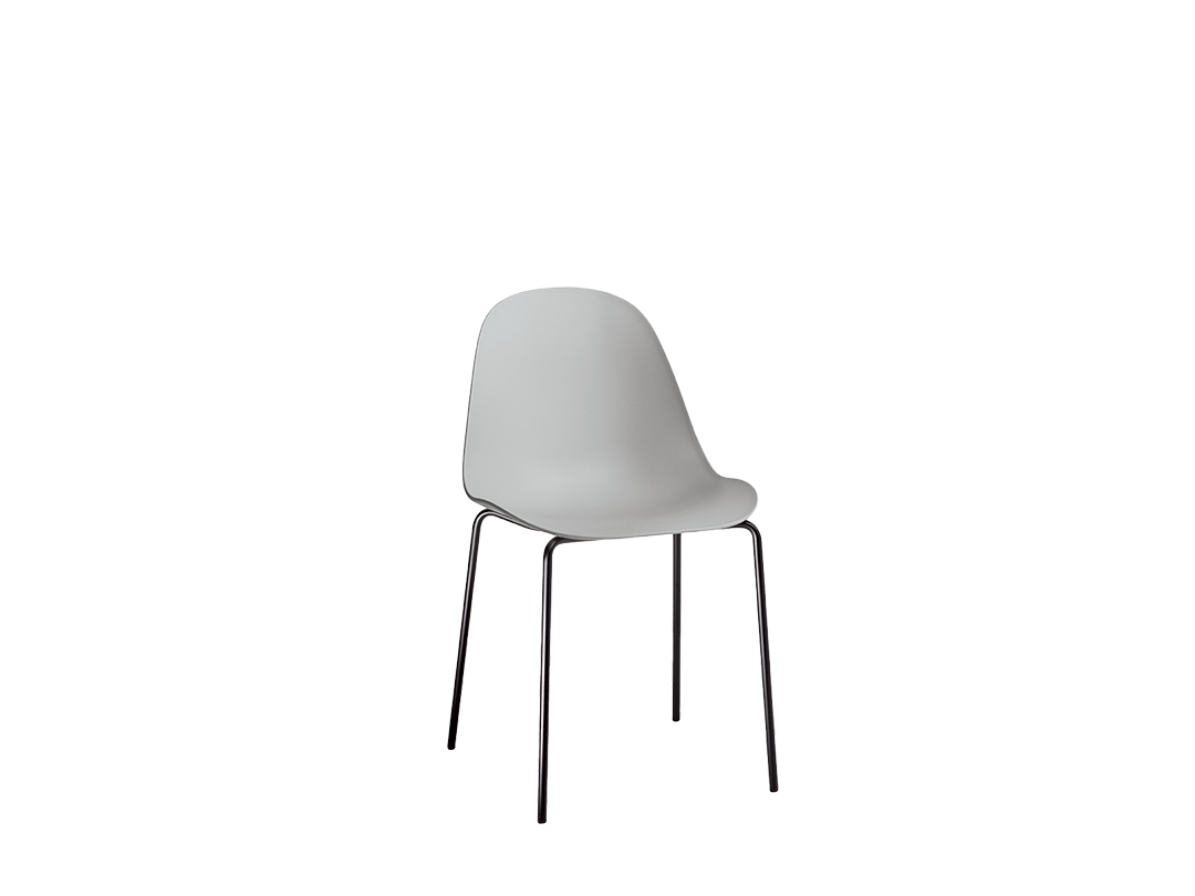 Mood Chair with arms and lacquered metal frame (triangular legs)