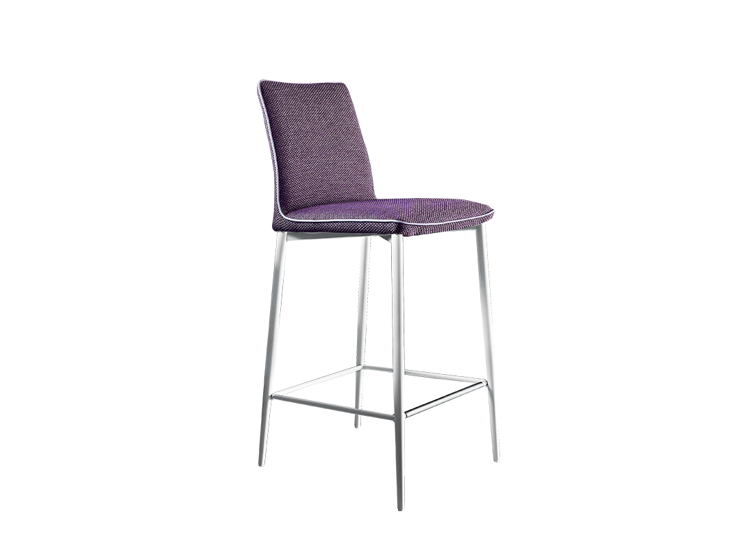 Nata Footstool Barstool with lacquered metal frame