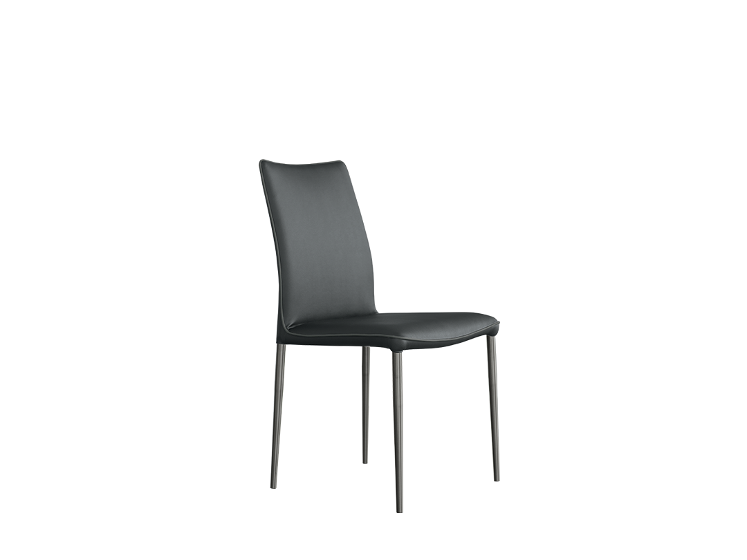 Nata Chair with flexible and ergonomic back with metal frame and upholstered and covered seat in Eco leather