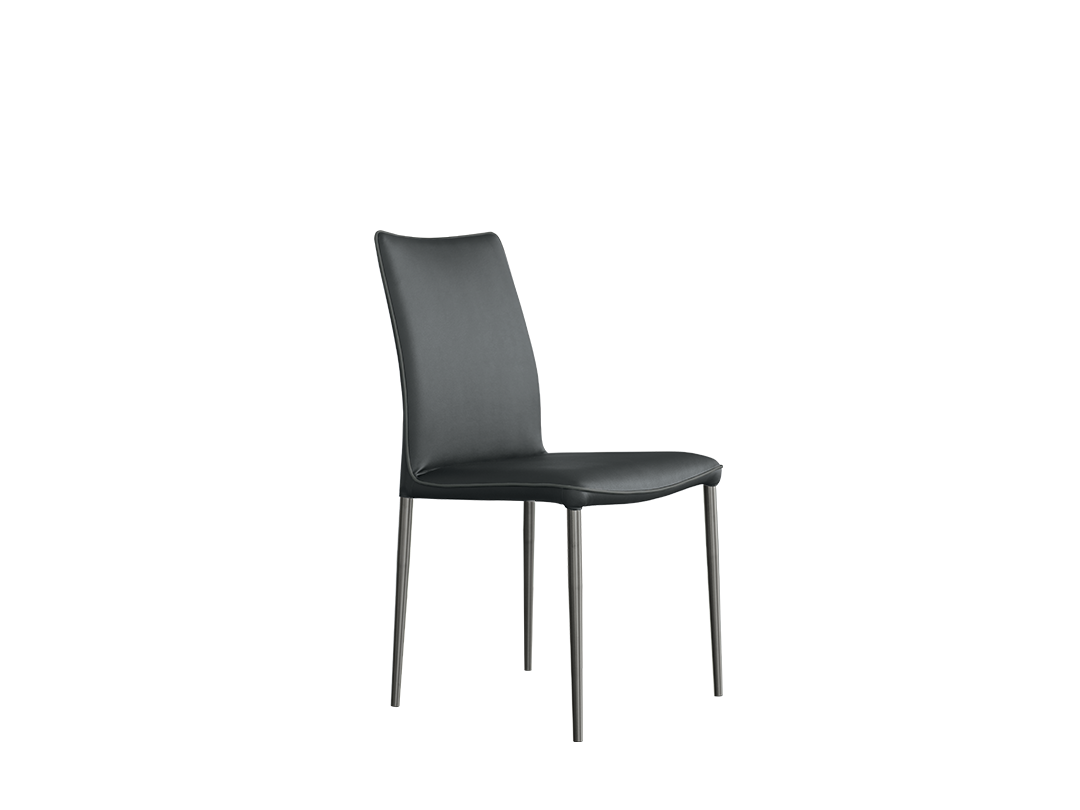 Nata Chair with flexible and ergonomic back with upholstered and covered metal frame in Eco leather