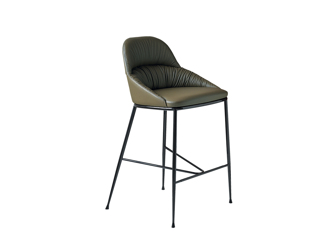 Queen Footstool Low barstool with metal frame