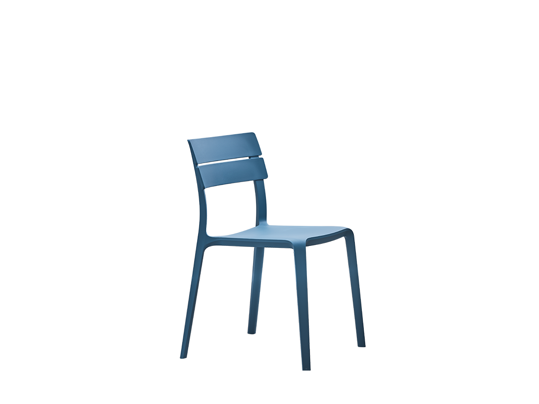 Rocket Stacking chair in polypropylene and recyclable glass fibre