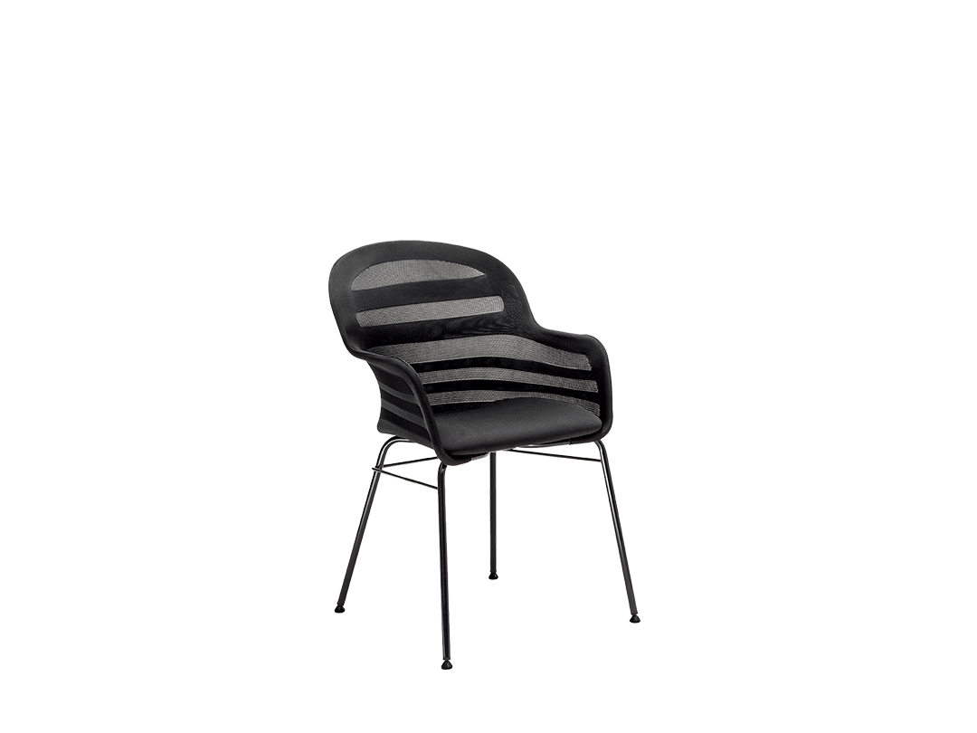 Suri Swivel chair with arms and lacquered Metal frame