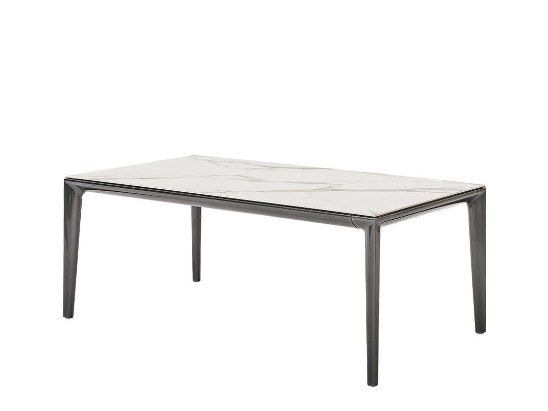 Duke Rectangular table with extensions and metal frame