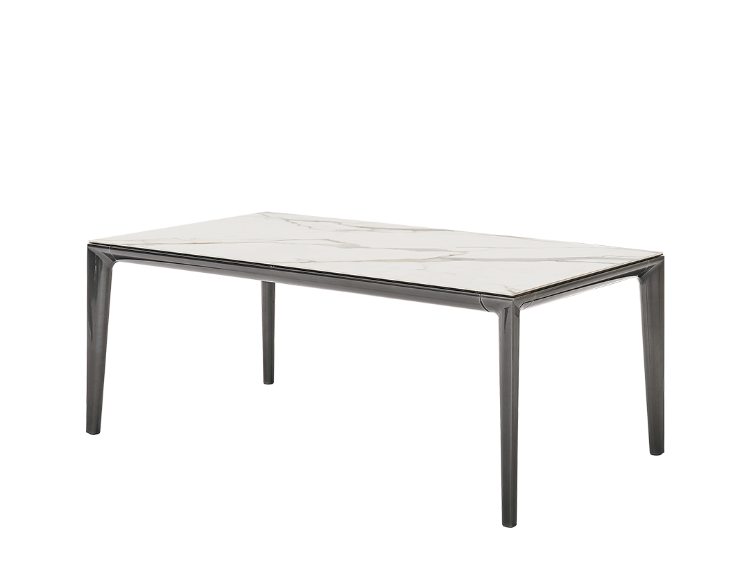 Duke Rectangular table with extensions and metal frame