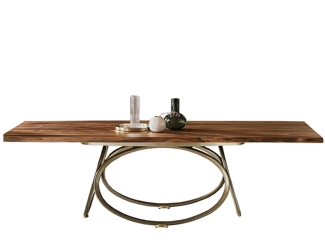Louis Rectangular table with extensions and metal frame