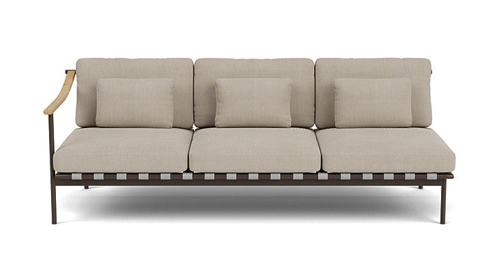 Barlow Tyrie Around Deep Seating Triple Lounge Sofa with Teak Left Arm