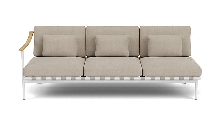 Barlow Tyrie Around Deep Seating Triple Lounge Sofa with Teak Left Arm