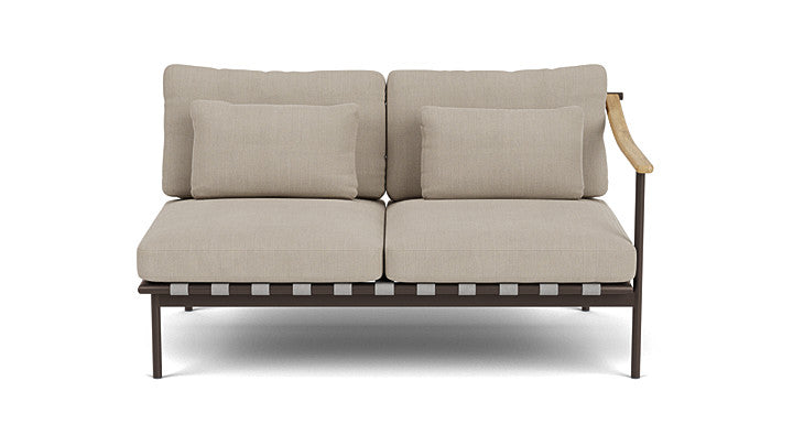 Barlow Tyrie Around Deep Seating Double Lounge Sofa with Teak Right Arm