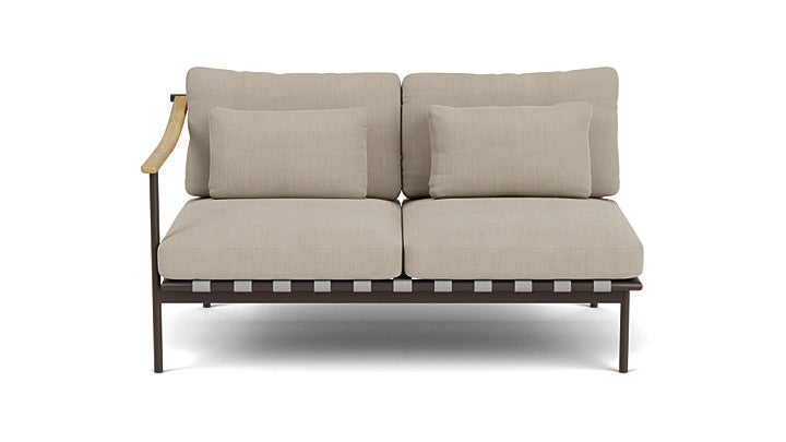 Barlow Tyrie Around Deep Seating Double Lounge Sofa with Teak Left Arm