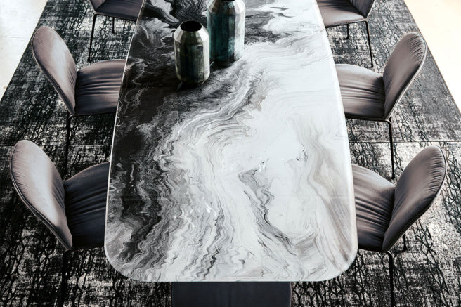 Cattelan Italia Premier Crystalart Rectangular & Barrel-Shaped Dining Table