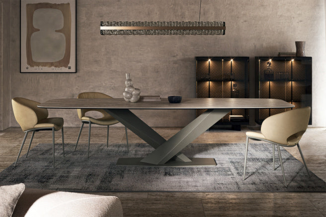 Cattelan Italia Stratos Keramik Barrel-Shaped Dining Table – 300x120x75h