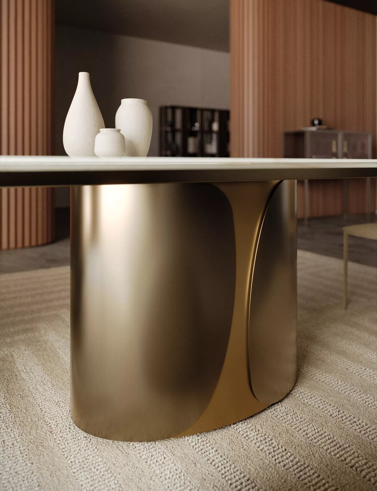 Bontempi Casa Talos Barrel Fix Dining Table | 54.56,54.57,54.58,54.59,54.60
