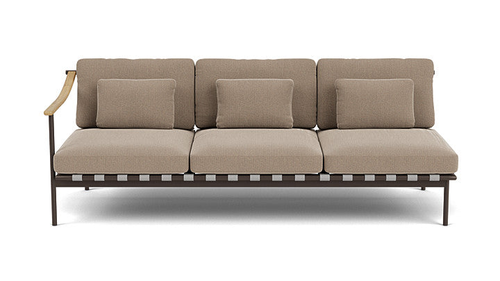 Barlow Tyrie Around Deep Seating Triple Lounge Sofa with Teak Left Arm