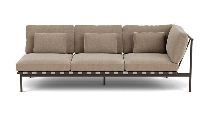 Barlow Tyrie Around Deep Seating Triple Lounge Sofa with Aluminium Right Arm