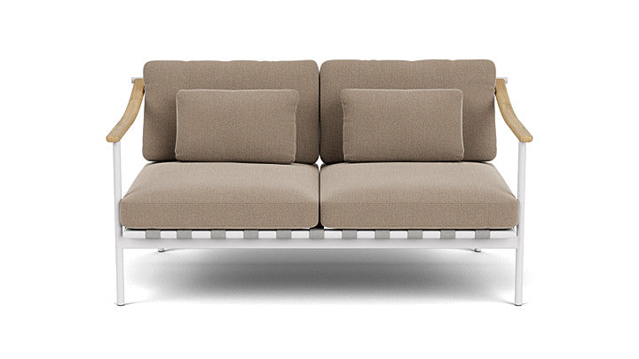 Barlow Tyrie Around Deep Seating Double Lounge Sofa with Teak Arms