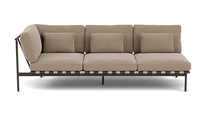 Barlow Tyrie Around Deep Seating Triple Lounge Sofa with Aluminium Left Arm