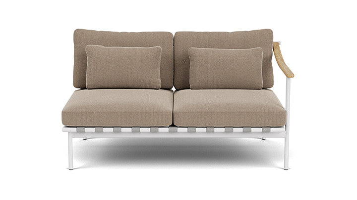 Barlow Tyrie Around Deep Seating Double Lounge Sofa with Teak Right Arm