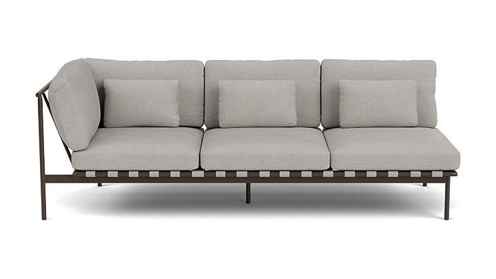 Barlow Tyrie Around Deep Seating Triple Lounge Sofa with Aluminium Left Arm